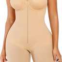 SHAPELLX Fajas Colombiana Shapewear for Women Tummy Control Butt Lifter Bodysuit Post Surgery Body Shaper (3X-Large, A2-beige)