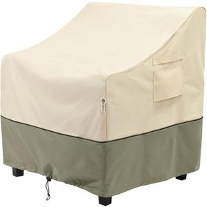 COSFLY Patio Furniture Covers Waterproof, Outdoor Chair Covers 1 Pack Heavy Duty - Fits up to 29W x 30D x36H Inches (1 Pack) (Beige)