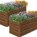 Land Guard 4x2x2 ft Galvanized Raised Garden Bed Kit, Galvanized Planter Raised Garden Boxes Outdoor, Large Metal Raised Garden Beds for Vegetables.
