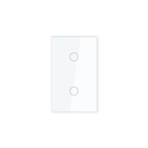 Smart Light Switch 118X72X34MM,Need Neutral Wire,2.4GHz WiFi,FCC Certified Smart Switch APP Control Work with Tuya and Alexa,Glass Panel,White 2 Gang
