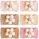 6 Pcs Baby Flower Headbands Baby Girls Nylon Headband Soft Hairbands Hair Accessories for Newborn Infant Toddler Kids