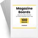 Magazine Boards 100 Pack, 24pt Acid-Free, 8.5 x 11 Poster Board, Ideal for Magazine Storage & Fabric Organizer