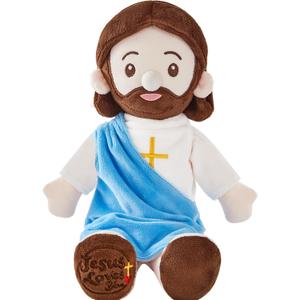 Jesus Plush Doll Jesus Plushie Stuffed Toy Christian Stuff Religious for Kids Christening Easter 14.2" (Blue)