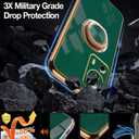 Compatible with Xiaomi 13 Lite Case Ring Holder Magnet Green, for Xiaomi 13 Lite Phone Case Silicone Shockproof Plate Luxury Slim Cover (Dark Green)