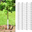4Pcs Tree Trunk Protector-2 Size Plastic Spiral Tree Guard Tree Trunk Protector Wrap Tree Bark Protector Tube Tree Wraps to Protect Bark Tree Saplings from Deer Cats Rodents Rabbit Mowers (White)