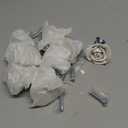 8PCS 1.65" x 1.54" White Rose with Base Knobs Ceramics Flower Shaped Pulls for Cupboard Drawer, with 2 Kinds of Screws