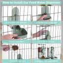 Lemtrflo Hanging Automatic Food and Water Dispenser, Gravity Rabbit Feeder Set, Cage Cat and Bunny Food Bowl (Cage Grid Spacing Over 1.2'')