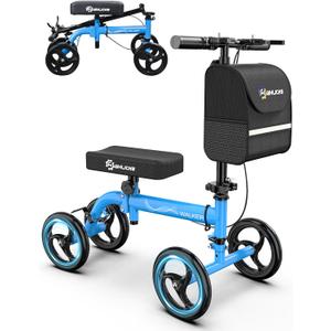 WHLICKS Premium Knee Scooter for Adults for Foot Surgery, Foldable & Steerable Knee Walker with Dual Brakes, Medical Knee Scooter for Broken Foot Injured, Lightweight Leg Scooter for Broken Ankle