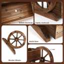 OIPRTGFJ Wooden Wagon Planter Box, Garden Planter with Wheels,Decorative Planter for Flowers Herbs Vegetables for Indoor & Outdoor Dcor, Flower Cart for Patio Garden Balcony