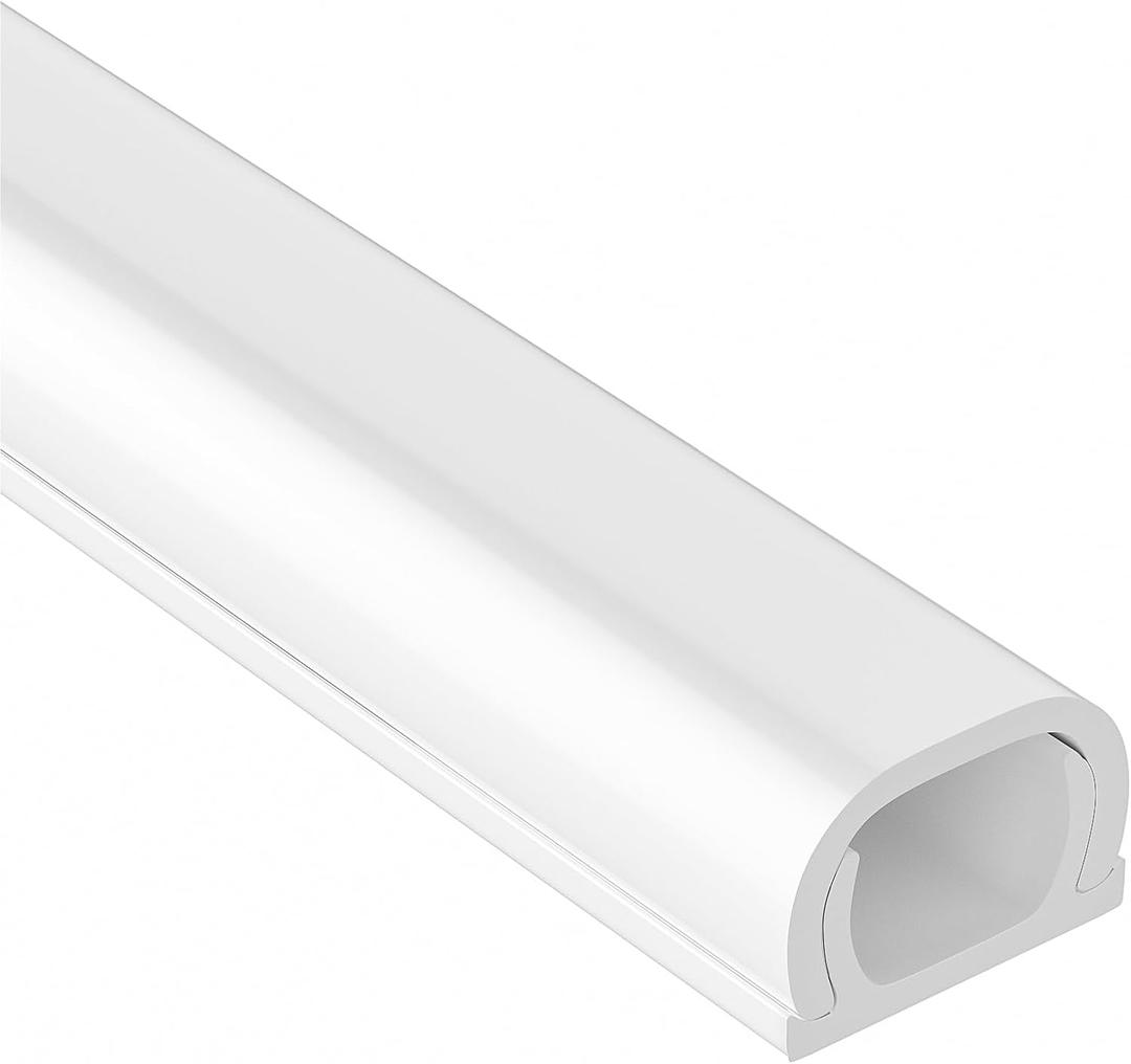 Yecaye 128in Wall Cord Hider for 1 Mini Wire, On-Wall Cord Cover Channel, Wire Concealer, Cable Cover Cable Management for Home Office, W0.5in H0.31in, White
