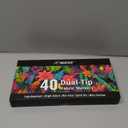 Fabric Markers Permanent for Clothes, 40 Colors Dual Tip with Fine and Chisel Tips Paint Pens for Clothing Canvas Tote Bags T-Shirt and Shoes, Non Toxic Ink for Kids and Adults