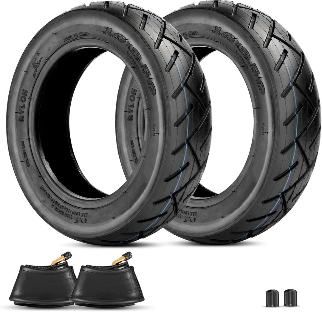 RUTU 10 x 2.50 Tire or Inner Tube and Tire Set Replacement for Smart Self Balancing Electric Scooters, Hover Board Fits 10" Scooter Wheels, 36v, 48v, 400w, 500w, 800w Hub Motor
