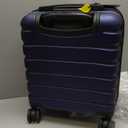 Flight Knight Carry On Suitcase 18x14x8" Hardside Built In TSA Lock & USB Port Lightweight Luggage Silent Double Spinner Wheels Maximum Underseat Carry-On Bag For American & United Approved Airlines (Navy)