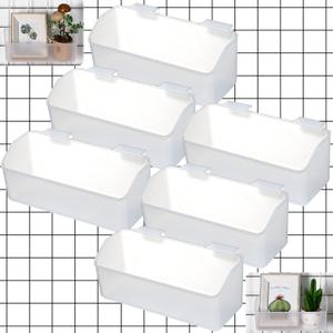 Vercraft Gridwall Baskets, Grid Wall Storage Bin Plastic Grid Wall Panels Bins for 3 Inch Gridwall Panel for Organizing Storage Display Kitchen Home Office Garage Bathroom(Clear,6 Pcs)