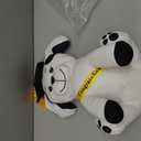 Zomiboo Graduation Dog Autograph Stuffed Animal 2026 Smooth Fabric Stuffed Toy with Congrats Grad Signature Dog Animal with Marking Pen Gold Tassels for Graduate Party Supplies(Black)