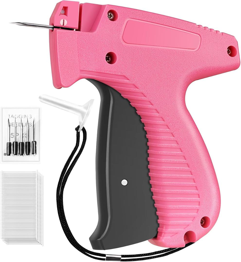 HABGP Tagging Gun for Clothing with 5 Needles Replacements and 2000 Fastener, (Not Stitch Gun) Handheld Price Tag Gun for Clothes, Garment Pricing Tagging Attacher Gun for Retail Fabric Only