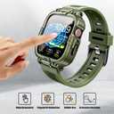 Dsytom Waterproof Case with Band Compatible for Apple Watch Band 46mm 45mm 44mm 42mm(S11/10) 41mm 40mm for Men,Rugged Smartwatch Strap with Built-in Tempered Glass Screen Protector for iWatch Series 11/10/9/8/7/6/5/4/SE