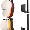 Magnetic Hat Holder, Racks for Baseball Caps, Stainless Steel Multilayer Hat Storage Display Holder,Hat Holder Storage Organizer,Apply to Metal Surfaces,Black Magnetic Hooks,