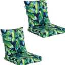 COZYVIDA Patio Seat Cushions Set of 2,20x42x4 in,Tropical Leaf | 35D High-Resiliency Foam,PFAS-free,UV-Fade & tear & Water-Resistant,YKK Zippered,for Patio,Porch & Garden