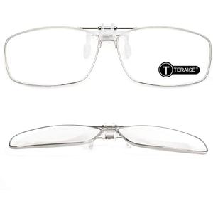 TERAISE Clip on Reading Glasses with Flip Up Function Metal full-Frame Clipped on prescription glasses Designed for myopia Fashion Readers for men and women HD lens Portable glasses case(2.0X)