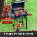 Barrel Barbecue Charcoal Grill: Premium Spacious Outdoor BBQ Grill with Side Table - Ideal for Patio Cooking Backyard Grilling Camping Picnics Tailgating Parties