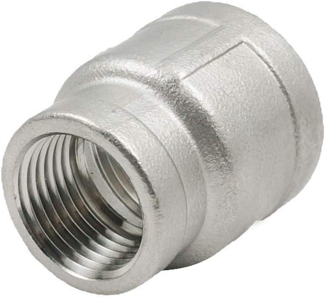 Beduan Stainless Steel Reducer Coupling, 1-1/4" x 1" Female NPT Reducing Cast Pipe Fitting(I.D X I.D:1-5/8" x 1-1/4")