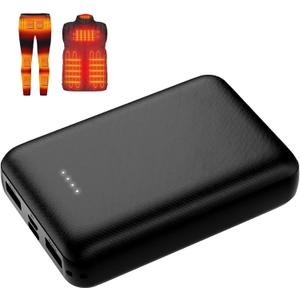 Whsahans 5V 2A Rechargeable Battery Pack for Heated Vest 10000mah Heated Jacket Battery Power Bank for Heated Vests Heated Jackets Heated Hoodies for Men Women(No DC Port, Not Suit for 7.4v)