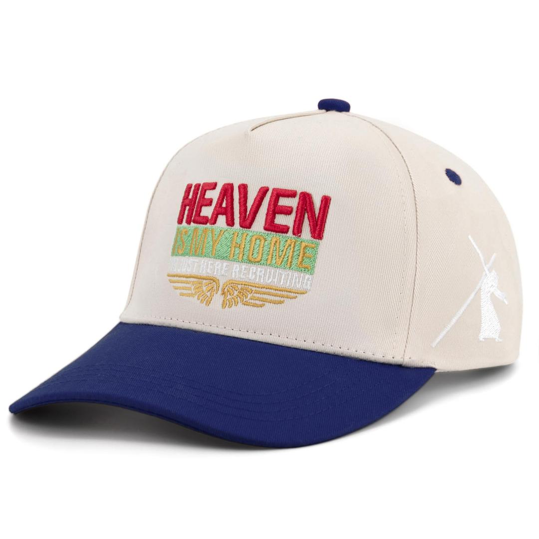 XMDZH Embroidered Heaven is My Home I'm Just Here Recruiting Trucker Hats Funny Religious Embroidery Cap Christian Hat for Men Women