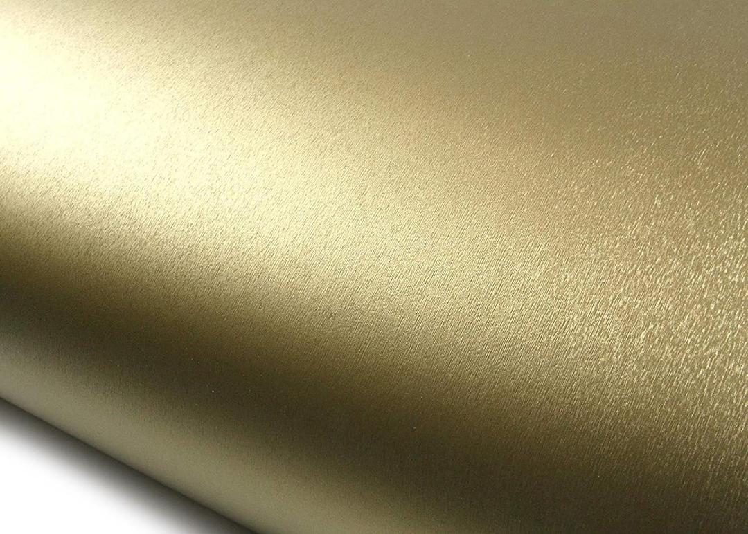 ROSEROSA Peel and Stick Brushed Faux Metal Architectural Film Self-Adhesive Vinyl Film Wallpaper Door Wrap Counter Top Border Mirror Molding Trim MG237