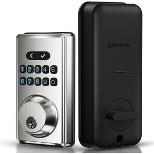 MOUSETRO Keyless Entry Door Lock, Electronic Keypad Deadbolt for Front Door, Smart Locks with 6 Digital Code, Auto Lock, Anti-Peeking Password, Easy Installation, Silver