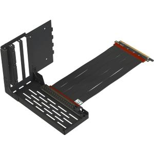 LINKUP - EZ Vertical GPU Bracket Holder with Ultra PCIe 4.0 X16 Gen4 Riser Cable 90 Degree Right Angle 15cm Black Kit