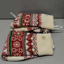 LIBWYS Knit Christmas Stockings with Patterns Reindeer, Tree, Snowflake-3 Pack 18 Inch Large Knit Stockings, Personalized Christmas Stockings with DIY Name Tags for Family Holiday Decor