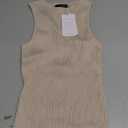 ZESICA Womens 2025 Ribbed Tank Tops Summer Sleeveless High Neck Casual Slim Fitted Basic Knit Shirts M