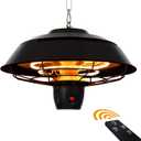 Star Patio Electric Patio Heater, Outdoor Heaters with Remote Control & Touch Switch, 600W/900W/1500W Infrared Ceiling Heater with Hammer Tone Bronze Finish, IP44 Waterproof, STP1566-C-NN2025