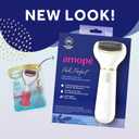 Amop Pedi Perfect Electric Callus Remover Foot File w/ Diamond Crystals, Pedicure Tool for Feet, Removes Hard & Dead Skin, Feet Scrubber & Buffer, Splashproof, w/ Extra Coarse Roller Head, 1 Count, White