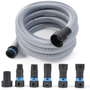 16FT Shop Vac Hose Dust Collection Hose Kit for Home & Shop Vacuum System with Expanded Multi-Brand Power Tool Adapter Set with 6 Sander Vacuum Adapters for 2-1/4" Dust Collector Vacuum Connection