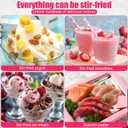 Rolled Ice Cream Maker - Instant Freeze Plate with 2 Scrapers, Food-Grade Stainless Steel Ice Cream Machine for Frozen Yoghurt, Rolled Ice Cream, Gelato, Soft Serve (White)