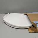 Mayfair Preston Easy to Clean Single Hinge Toilet Seat, Modern Slow Close Plastic Toilet Seat, Made in USA, Elongated, White