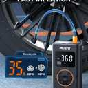 Tire Inflator Portable Air Compressor with Upgrade Dual Screen, 150 PSI Cordless Air Pump for Car, Bicycle, Motorcycle Tires & Balls, Electric Bike Tire Pump with Pressure Gauge, LED Light