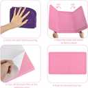 Vuzvuv Pink 28"x16" Large Cork Board with 50 Push Pins for Valentine's Day, Self-Adhesive Bulletin Board for Wall, Felt Pin Vision Board for Paste Notes,Schedules Offices Home