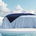 Bedsure Cold Blankets for Sleeping - Lightweight Summer Blanket Queen Size for Bed, Cooling Ice Breathable Double-Sided Bedding Essentials for Hot Sleepers as Gifts, Blue, 90x90 Inches (Skyway/Insignia Blue)