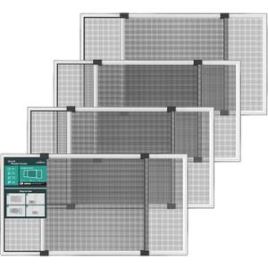 Expandable Window Screen, Horizontal (20" H x 28.6" - 54" W, 4 Pack) Adjustable Window Screens, Replacement Window Screens for House Windows