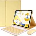 Keyboard Case for iPad Pro 13 Inch M4 with Mouse, Candy Slim Magnetically Detachable Wireless Keyboard Case with Pencil Holder for iPad Pro 13 (7th Generation), Yellow