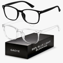 GAOYE Blue Light Blocking Glasses - Fashion Square Eyeglasses, Anti UV Ray Computer Gaming Glasses Blue Blockers for Women/Men 2 pack