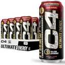 Cellucor C4 Ultimate x WWE | Pre Workout Sugar Free Energy Drink | Tri-Stim Experience with 300mg Caffeine + TeaCrine + Dynamine | Berry Powerbomb | 16oz (Pack of 12) Best By: DEC 2025