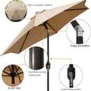Blissun 7.5 ft Patio Umbrella, Yard Umbrella, Outdoor Market Umbrella with Push Button Tilt Crank (Tan)