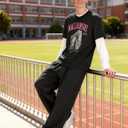 Plaid&Plain Men's Hip Hop Baggy Jeans Casual Wide Leg Y2k Skateboard Vintage Denim Pants Streetwear (Black)