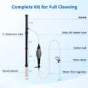 AQQA Gravel Vacuum for Aquarium Siphon - Adjustable Flow Fish Tank Cleaner with Handle, Manual Siphon Pump Water Changer Sand Rock Suction Cleaner, Upgraded Hard Hose with Threaded Connection (S)