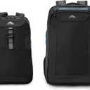 High Sierra Hi-Life 3-in-1 Convertible Wheeled Backpack - Features Removable Daypack, Stack-It Strap, Adjustable Handle, Fleeced Pocket For Scratch Protection, Dual Water Bottle Pockets - Black/Blue