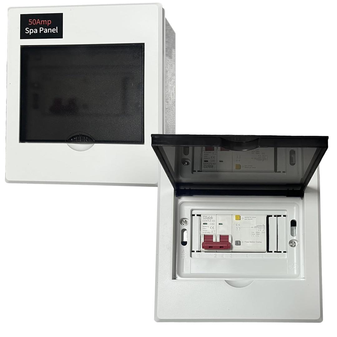 50A Spa Panel with GFCI Circuit Breaker, 120/240V, 12000W Capacity, for Hot Tubs, Spas, Pools